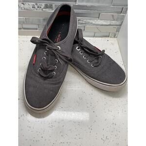 LEVIS Gray Canvas Primsoll Classic Skate Shoes Sneakers Mens Size 8.5 US 42 EUR